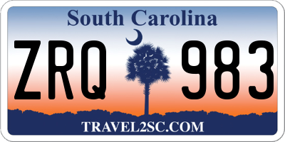 SC license plate ZRQ983