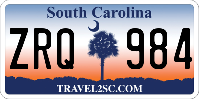 SC license plate ZRQ984