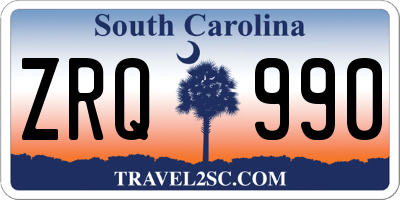 SC license plate ZRQ990