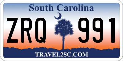 SC license plate ZRQ991