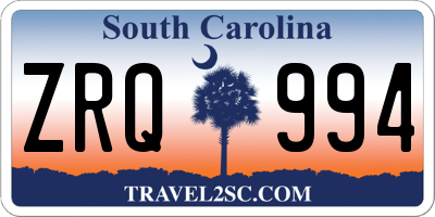 SC license plate ZRQ994