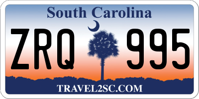 SC license plate ZRQ995