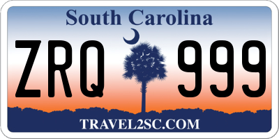 SC license plate ZRQ999