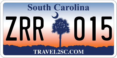 SC license plate ZRR015