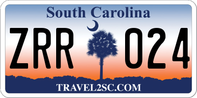 SC license plate ZRR024
