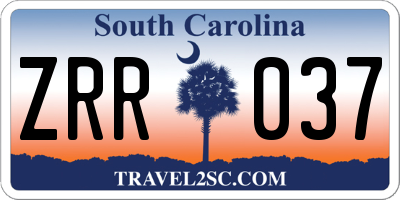 SC license plate ZRR037