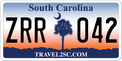 SC license plate ZRR042