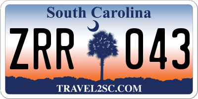 SC license plate ZRR043