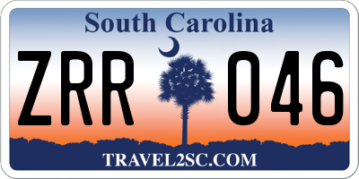SC license plate ZRR046