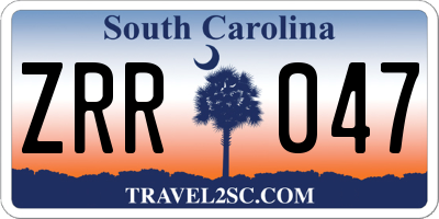 SC license plate ZRR047