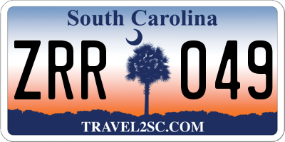 SC license plate ZRR049