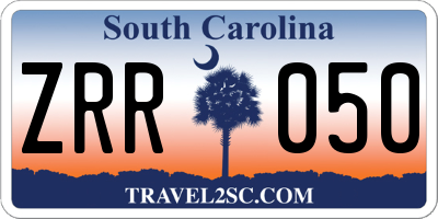 SC license plate ZRR050