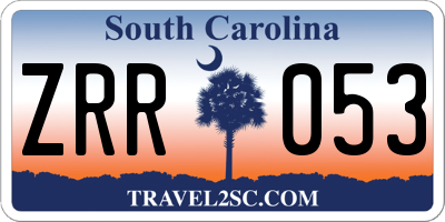 SC license plate ZRR053