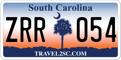 SC license plate ZRR054