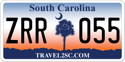 SC license plate ZRR055