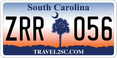 SC license plate ZRR056