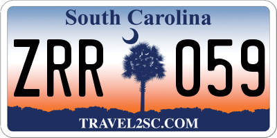 SC license plate ZRR059