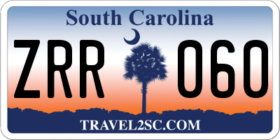 SC license plate ZRR060