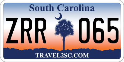 SC license plate ZRR065