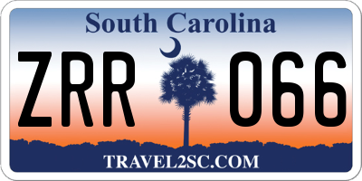 SC license plate ZRR066