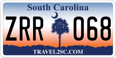 SC license plate ZRR068