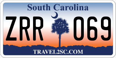 SC license plate ZRR069