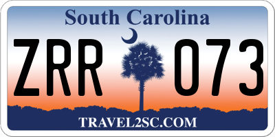SC license plate ZRR073