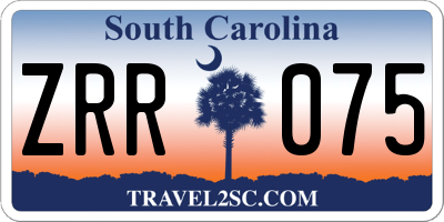 SC license plate ZRR075