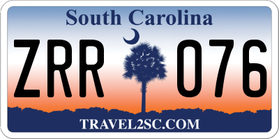 SC license plate ZRR076