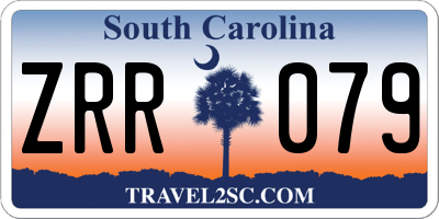 SC license plate ZRR079