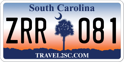 SC license plate ZRR081