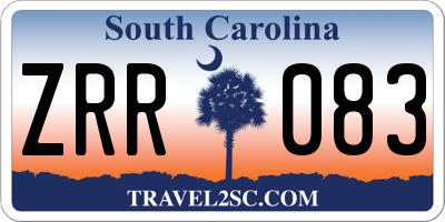 SC license plate ZRR083