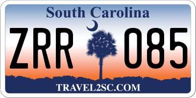 SC license plate ZRR085