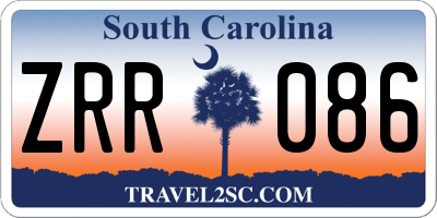 SC license plate ZRR086