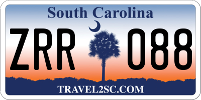 SC license plate ZRR088