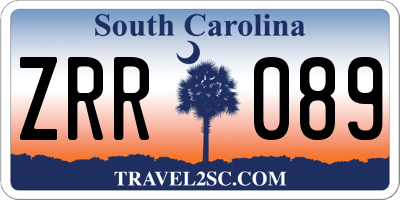 SC license plate ZRR089
