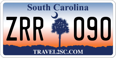 SC license plate ZRR090