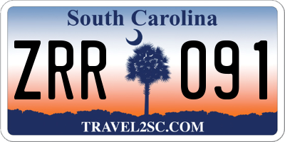 SC license plate ZRR091
