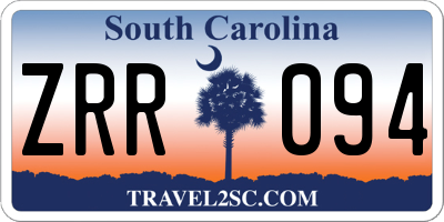 SC license plate ZRR094