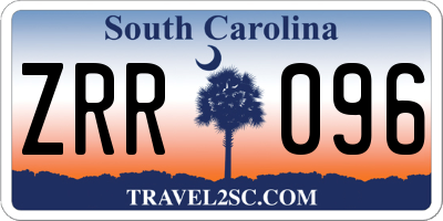 SC license plate ZRR096