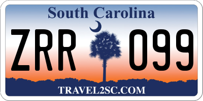 SC license plate ZRR099