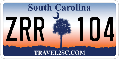 SC license plate ZRR104