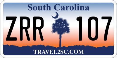 SC license plate ZRR107