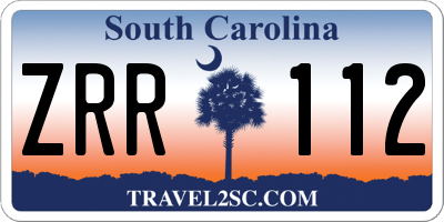 SC license plate ZRR112