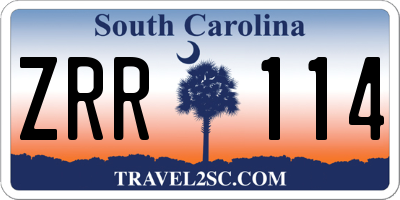 SC license plate ZRR114