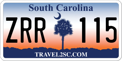 SC license plate ZRR115