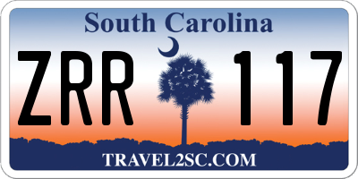 SC license plate ZRR117