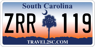 SC license plate ZRR119