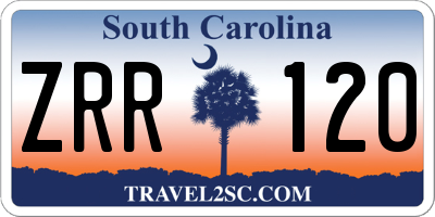 SC license plate ZRR120