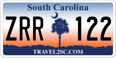 SC license plate ZRR122